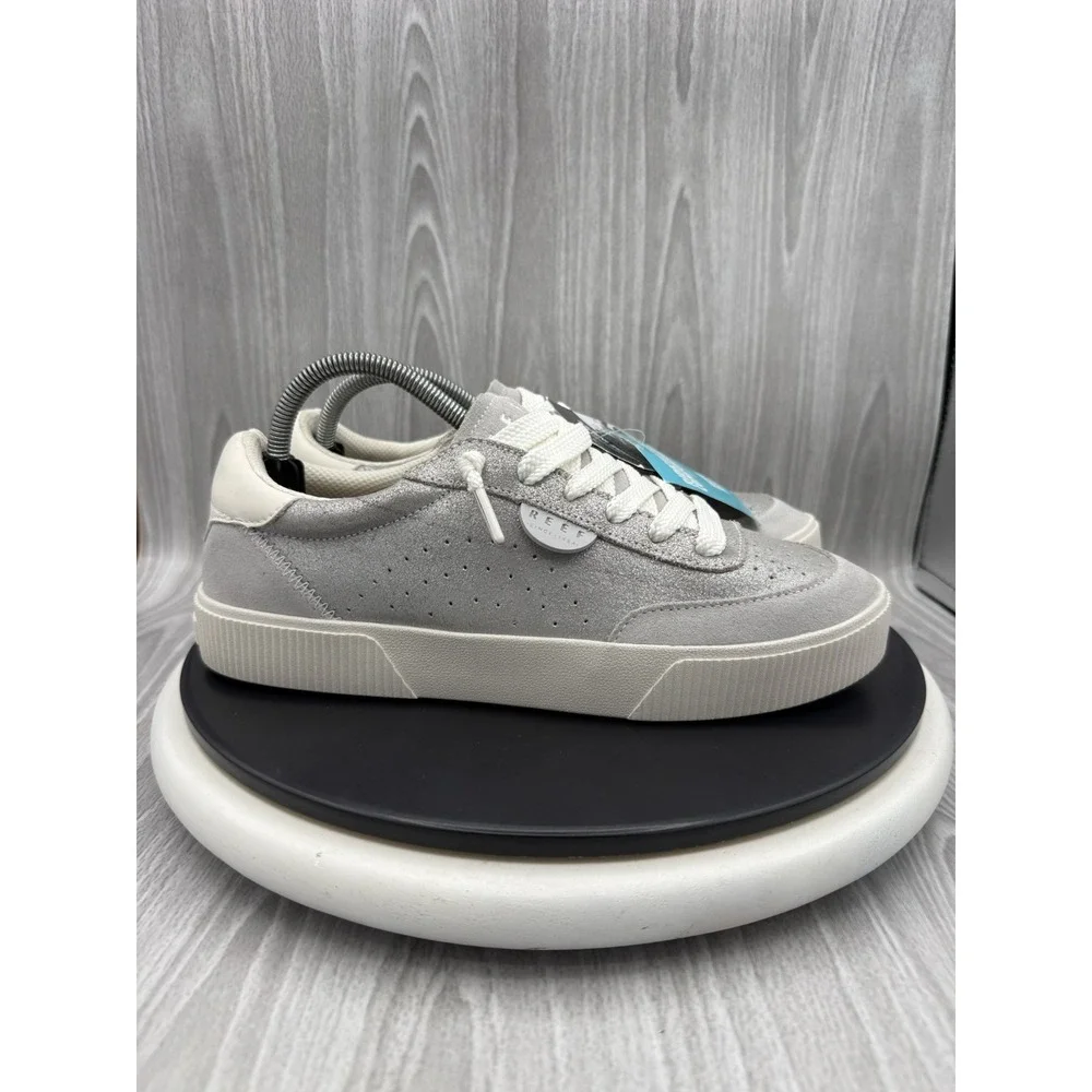 Reef Lay Day Seas Womens Size 10 Silver Suede Sneakers Casual Shoes CJ5985 NEW